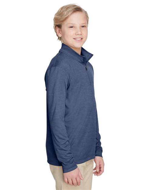 Team 365 Youth Zone Sonic Heather Performance Quarter-Zip Pullolver TT31HY