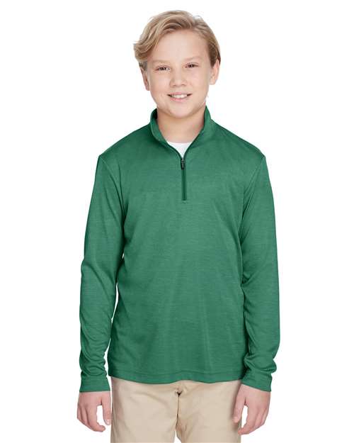 Team 365 Youth Zone Sonic Heather Performance Quarter-Zip Pullolver TT31HY