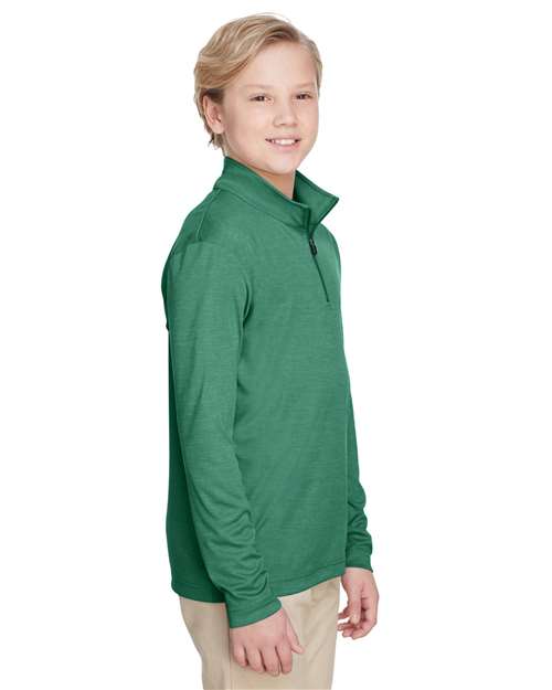 Team 365 Youth Zone Sonic Heather Performance Quarter-Zip Pullolver TT31HY