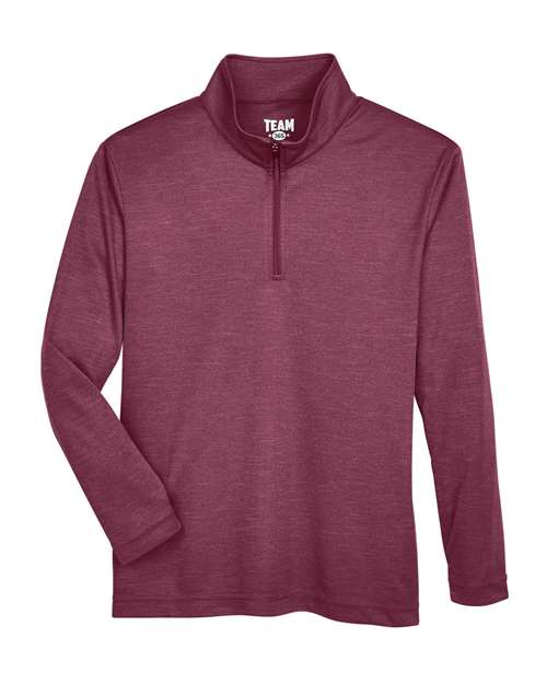 Team 365 Youth Zone Sonic Heather Performance Quarter-Zip Pullolver TT31HY