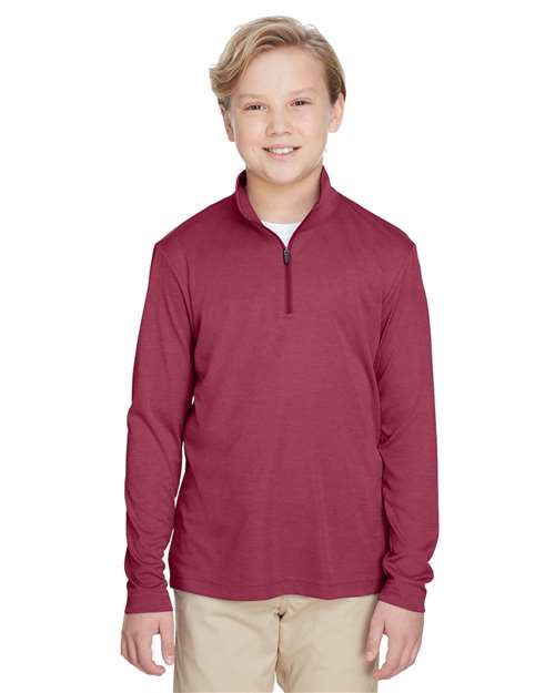 Team 365 Youth Zone Sonic Heather Performance Quarter-Zip Pullolver TT31HY