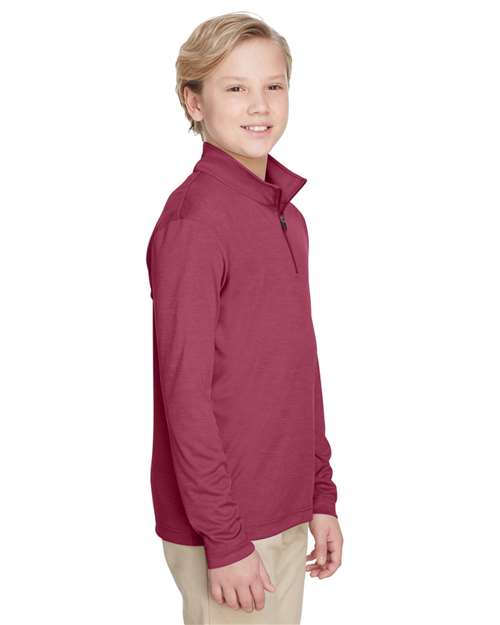 Team 365 Youth Zone Sonic Heather Performance Quarter-Zip Pullolver TT31HY