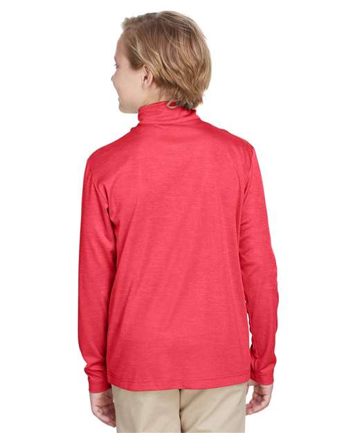 Team 365 Youth Zone Sonic Heather Performance Quarter-Zip Pullolver TT31HY