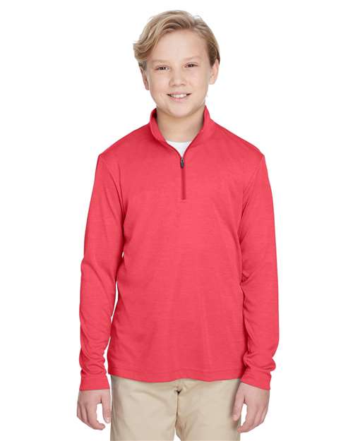 Team 365 Youth Zone Sonic Heather Performance Quarter-Zip Pullolver TT31HY