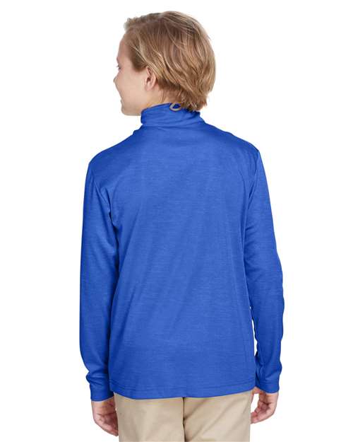 Team 365 Youth Zone Sonic Heather Performance Quarter-Zip Pullolver TT31HY