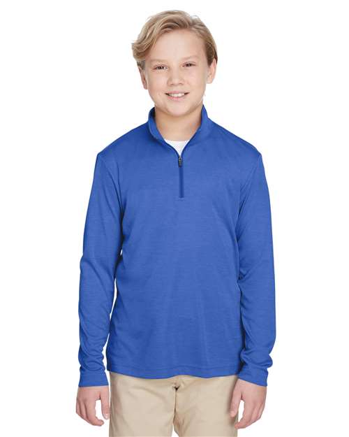 Team 365 Youth Zone Sonic Heather Performance Quarter-Zip Pullolver TT31HY