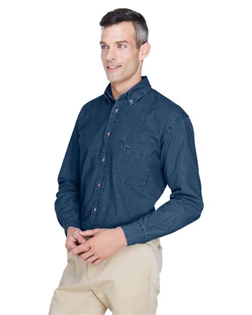 Harriton Long Sleeve Denim Shirt M550