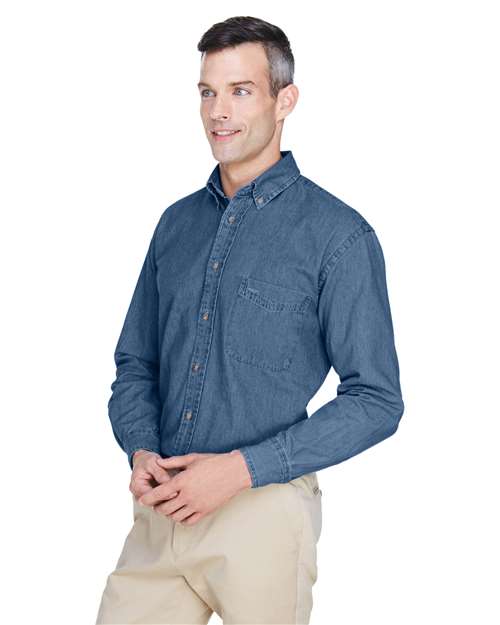 Harriton Long Sleeve Denim Shirt M550