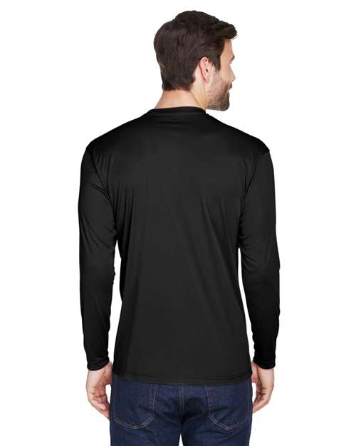UltraClub Cool & Dry Sport Long Sleeve Performance Interlock T-Shirt 8422 - Black