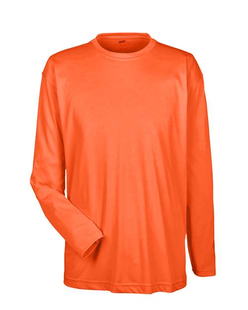 UltraClub Cool & Dry Sport Long Sleeve Performance Interlock T-Shirt 8422 - Bright Orange