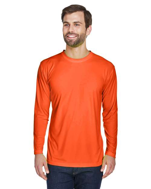 UltraClub Cool & Dry Sport Long Sleeve Performance Interlock T-Shirt 8422 - Bright Orange