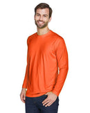 UltraClub Cool & Dry Sport Long Sleeve Performance Interlock T-Shirt 8422 - Bright Orange