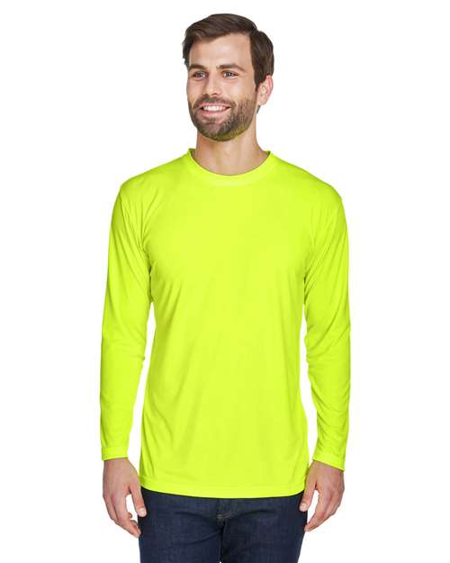 UltraClub Cool & Dry Sport Long Sleeve Performance Interlock T-Shirt 8422 - Bright Yellow