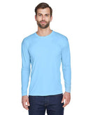 UltraClub Cool & Dry Sport Long Sleeve Performance Interlock T-Shirt 8422 - Columbia Blue