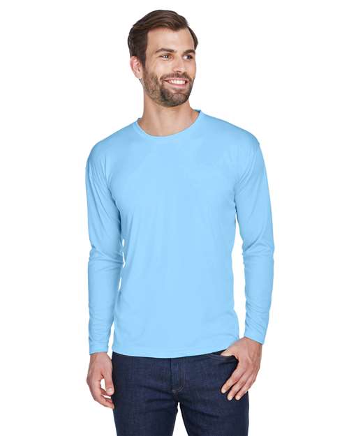 UltraClub Cool & Dry Sport Long Sleeve Performance Interlock T-Shirt 8422 - Columbia Blue