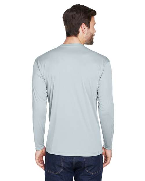 UltraClub Cool & Dry Sport Long Sleeve Performance Interlock T-Shirt 8422 - Grey