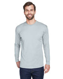 UltraClub Cool & Dry Sport Long Sleeve Performance Interlock T-Shirt 8422 - Grey