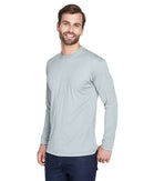 UltraClub Cool & Dry Sport Long Sleeve Performance Interlock T-Shirt 8422 - Grey