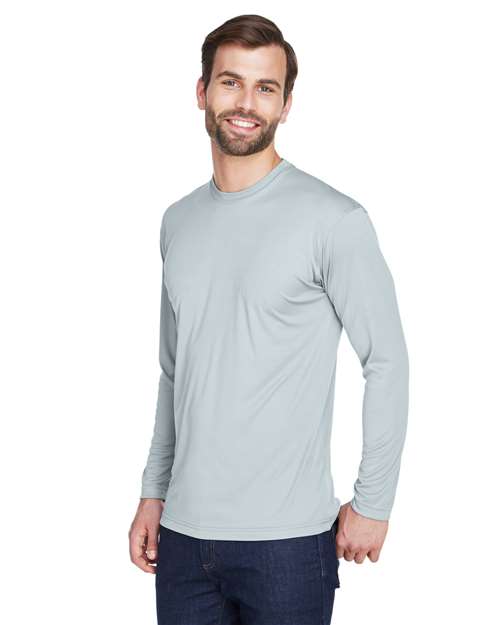 UltraClub Cool & Dry Sport Long Sleeve Performance Interlock T-Shirt 8422 - Grey