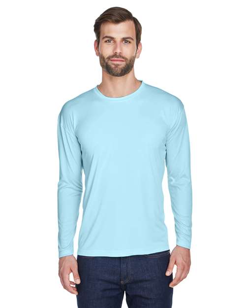 UltraClub Cool & Dry Sport Long Sleeve Performance Interlock T-Shirt 8422 - Ice Blue