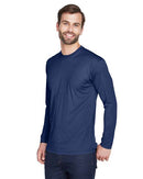 UltraClub Cool & Dry Sport Long Sleeve Performance Interlock T-Shirt 8422 - Navy