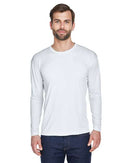 UltraClub Cool & Dry Sport Long Sleeve Performance Interlock T-Shirt 8422 - White