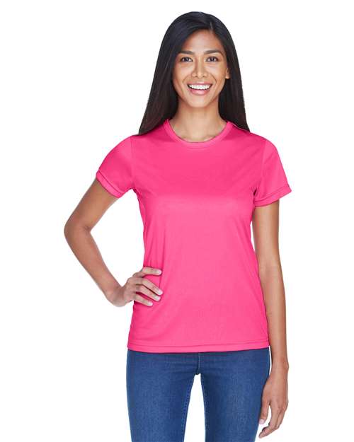 UltraClub Women's Cool & Dry Sport Performance Interlock T-shirt 8420L - Heliconia