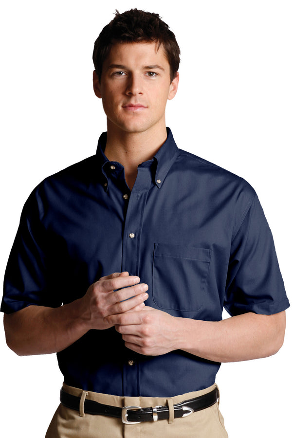 Edwards Easy Care Poplin Short Sleeve Mens Shirt [#1230].  Live Chat for Bulk Discounts