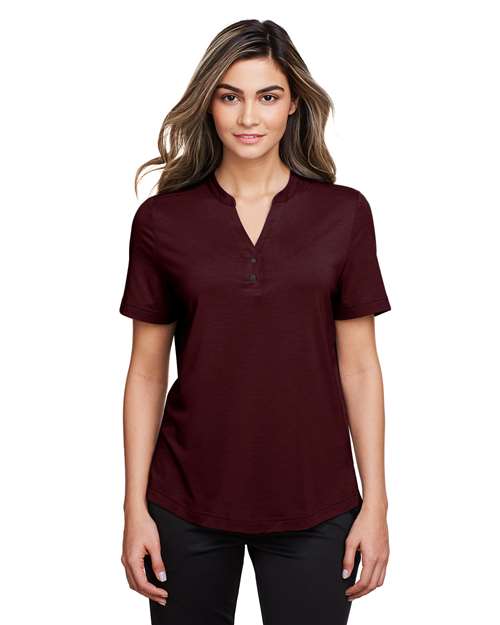 North End Women's JAQ Snap-Up Stretch Performance Polo NE100W