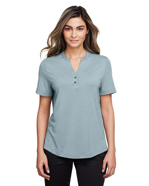 North End Women's JAQ Snap-Up Stretch Performance Polo NE100W