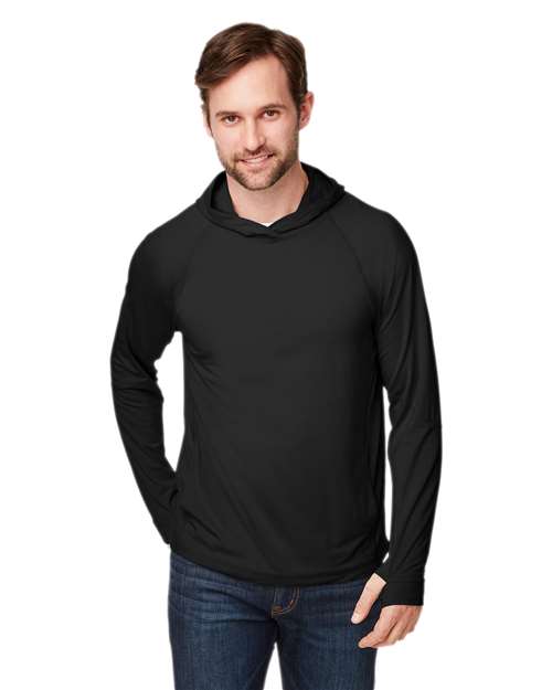 North End JAQ Stretch Performance Hooded Long Sleeve T-Shirt NE105