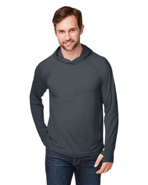North End JAQ Stretch Performance Hooded Long Sleeve T-Shirt NE105