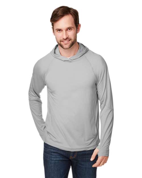 North End JAQ Stretch Performance Hooded Long Sleeve T-Shirt NE105