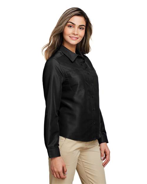 Harriton Women's Key West Long Sleeve Performance Staff Shirt M580LW