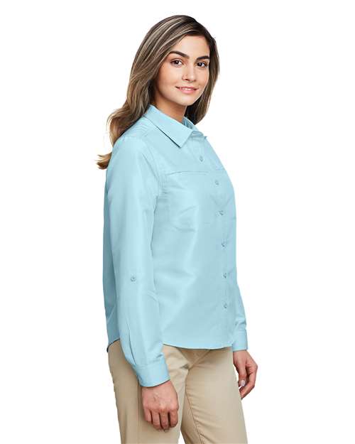Harriton Women's Key West Long Sleeve Performance Staff Shirt M580LW