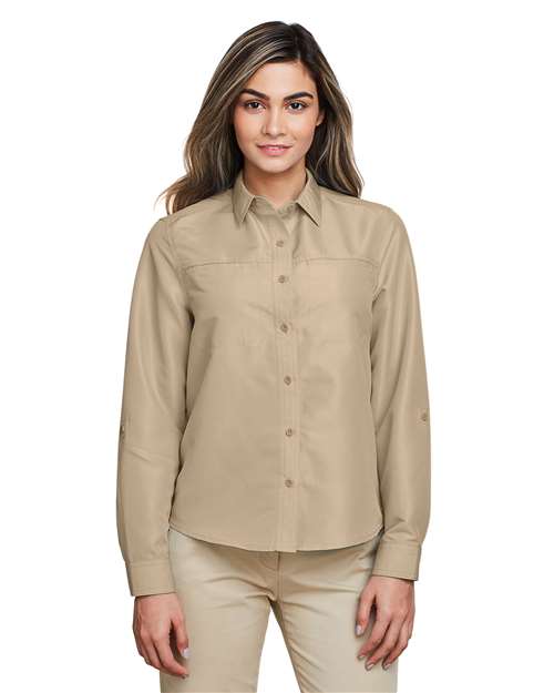 Harriton Women's Key West Long Sleeve Performance Staff Shirt M580LW