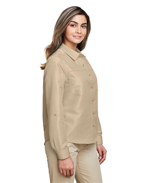 Harriton Women's Key West Long Sleeve Performance Staff Shirt M580LW