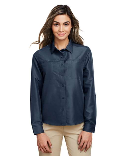 Harriton Women's Key West Long Sleeve Performance Staff Shirt M580LW