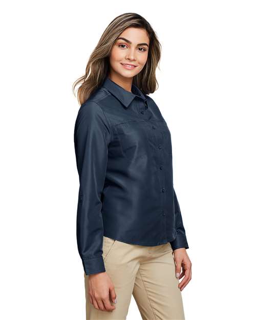 Harriton Women's Key West Long Sleeve Performance Staff Shirt M580LW
