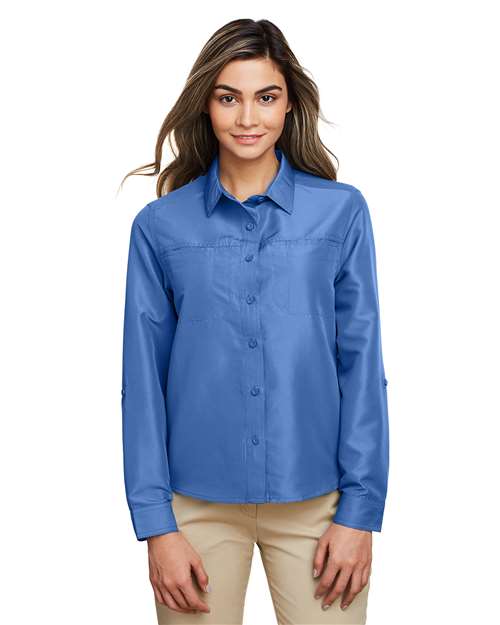 Harriton Women's Key West Long Sleeve Performance Staff Shirt M580LW