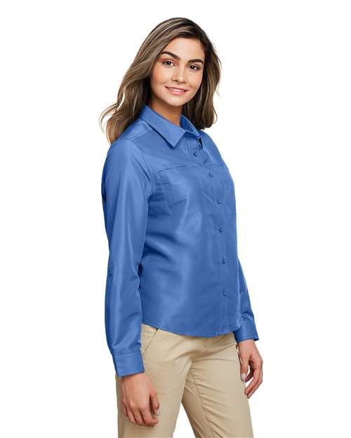Harriton Women's Key West Long Sleeve Performance Staff Shirt M580LW