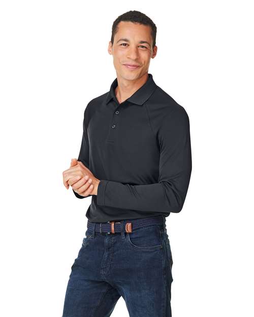 Harriton Charge Snag and Soil Protect Long Sleeve Polo M208L