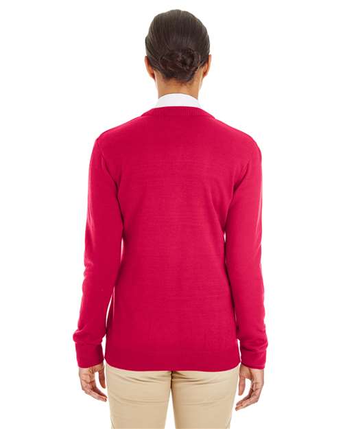 Harriton Women's Pilbloc V-Neck Button Cardigan Sweater M425W