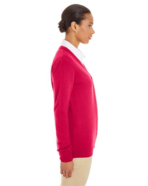 Harriton Women's Pilbloc V-Neck Button Cardigan Sweater M425W