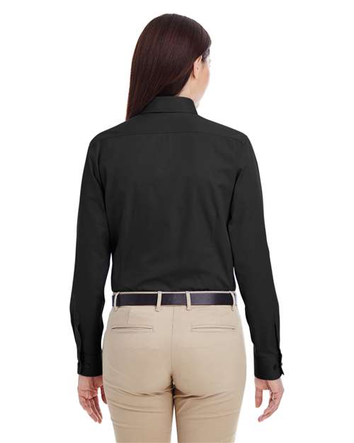 Harriton Women's Foundation Cotton Twill Shirt with Teflon M581W