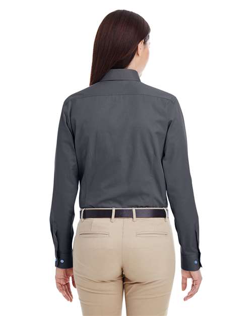 Harriton Women's Foundation Cotton Twill Shirt with Teflon M581W