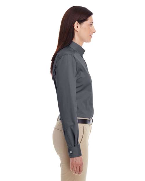 Harriton Women's Foundation Cotton Twill Shirt with Teflon M581W