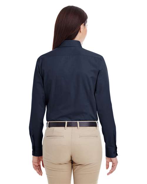Harriton Women's Foundation Cotton Twill Shirt with Teflon M581W