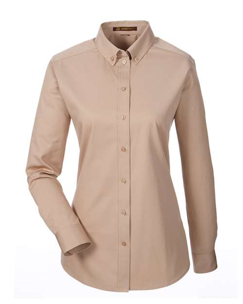 Harriton Women's Foundation Cotton Twill Shirt with Teflon M581W