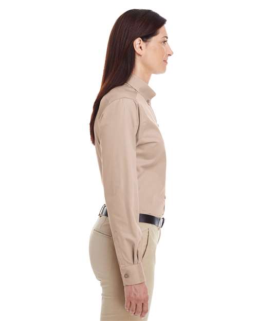 Harriton Women's Foundation Cotton Twill Shirt with Teflon M581W